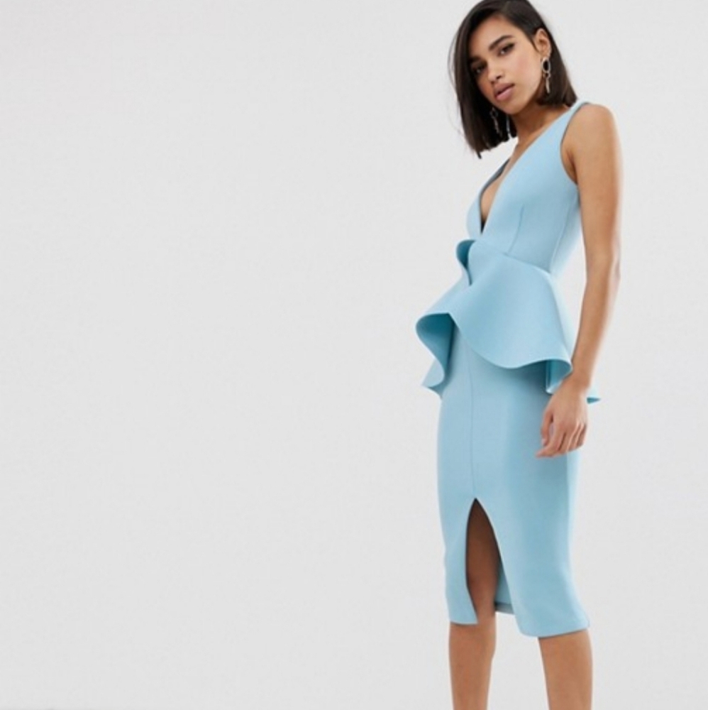 Lavish Alice NWT Midi Peplum Dress